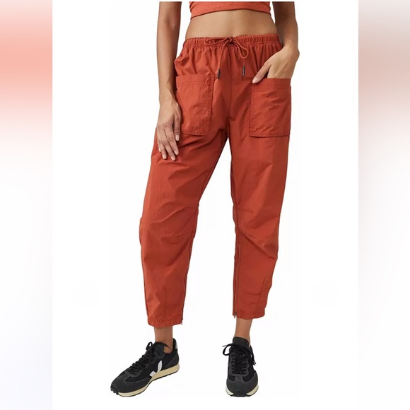 Free People Fly By Night Parachute Baggy Lightweight Pants Size Small Nwot - Picture 2 of 11